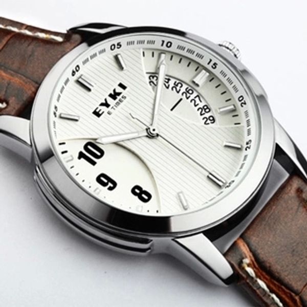 eyki overfly 3atm waterproof men's military watches,men's leather strap sports watches 12-month guarantee, Slivery;brown
eyki overfly 3atm waterproof men's military watches,men's leather strap sports watches 12-month guarantee, Slivery;brown