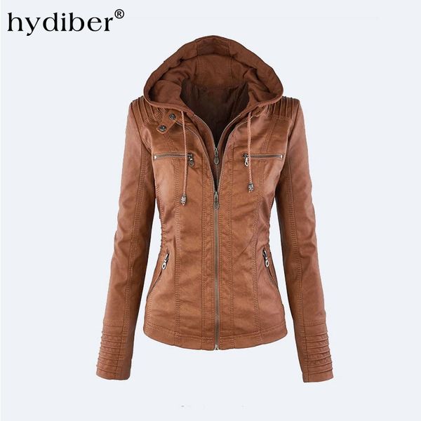 wholesale- hooded faux leather jacket women autumn winter long sleeve hat detachable pu leather slim coat plus size z24, Black
wholesale- hooded faux leather jacket women autumn winter long sleeve hat detachable pu leather slim coat plus size z24, Black
