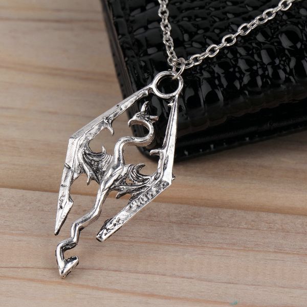 wholesale-new dinosaur pendant necklace skyrim elder scrolls dragon pendants vintage necklace for men/women jewelry worldwide sale, Silver
wholesale-new dinosaur pendant necklace skyrim elder scrolls dragon pendants vintage necklace for men/women jewelry worldwide sale, Silver