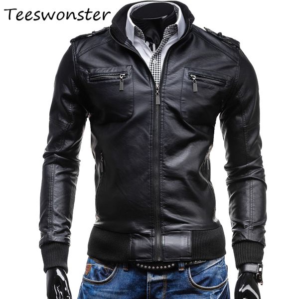 wholesale- motorcycle jacket mens slim fit leather jacket clothing 2017 spring new fashion new korean mens slim leather, Black
wholesale- motorcycle jacket mens slim fit leather jacket clothing 2017 spring new fashion new korean mens slim leather, Black