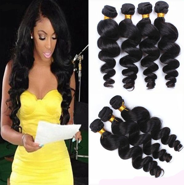 

6A Unprocessed Brazilian Peruvian Indian Malaysiay Virgin Hair Loose Wave Hair Weave Hair Extensions Natural Color 3pcs/Lot Free Shipping
