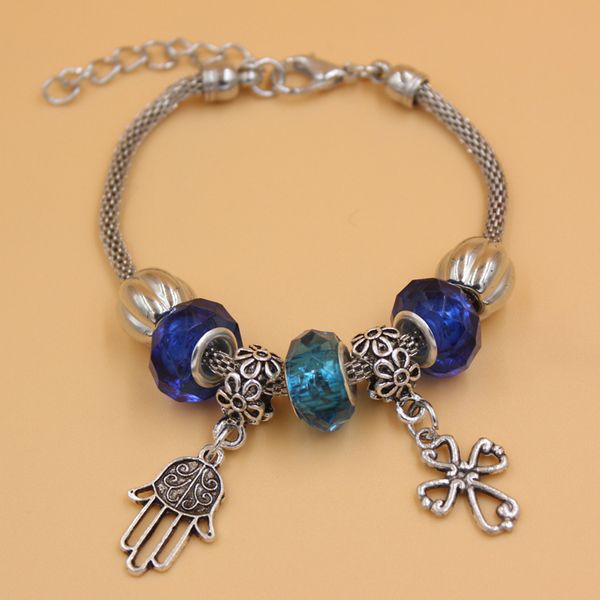 new arrival bracelets european style bead religious cross hamsa hand charm bracelet jewelry, Golden;silver 
new arrival bracelets european style bead religious cross hamsa hand charm bracelet jewelry, Golden;silver