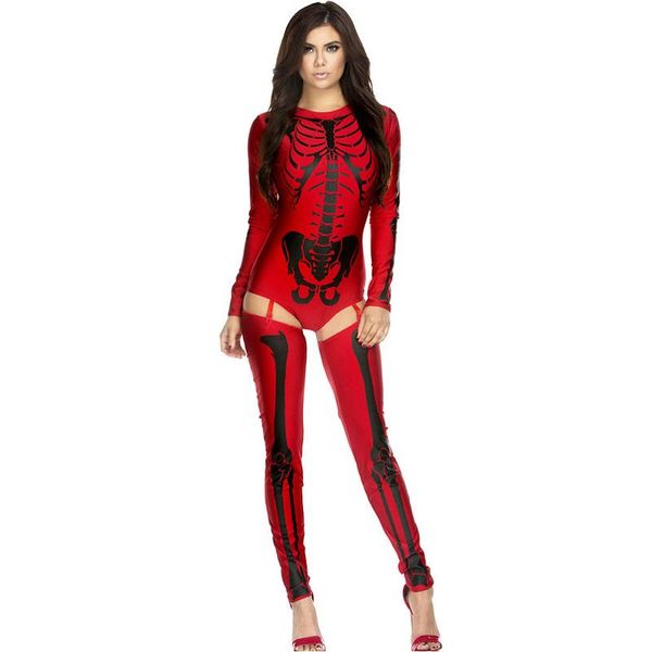 wholesale-white red bad to the bone halloween o-neck skeleton costume role play costume kits ladies for night club 8948, Black
wholesale-white red bad to the bone halloween o-neck skeleton costume role play costume kits ladies for night club 8948, Black