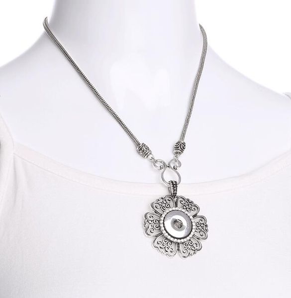 new wholesale snap necklace floral snap jewelry vintage flower 18mm alloy charms pendant necklace with chain, Silver
new wholesale snap necklace floral snap jewelry vintage flower 18mm alloy charms pendant necklace with chain, Silver