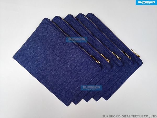7x10 inche 10oz indigo blue twill denim clutch bag with metallic gold zip blank blue pure cotton denim coin pur e with match blue lining
7x10 inche 10oz indigo blue twill denim clutch bag with metallic gold zip blank blue pure cotton denim coin pur e with match blue lining
