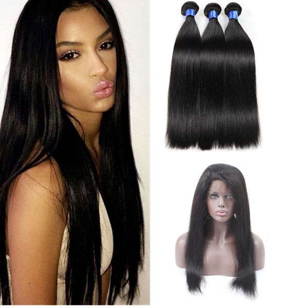 8A Mink Straight Virgin Brazilian Human Hair Weave 3 Bundles With 360 Lace Frontal closure Brazilian Hair Bundles With Closure Dyeable
8A Mink Straight Virgin Brazilian Human Hair Weave 3 Bundles With 360 Lace Frontal closure Brazilian Hair Bundles With Closure Dyeable