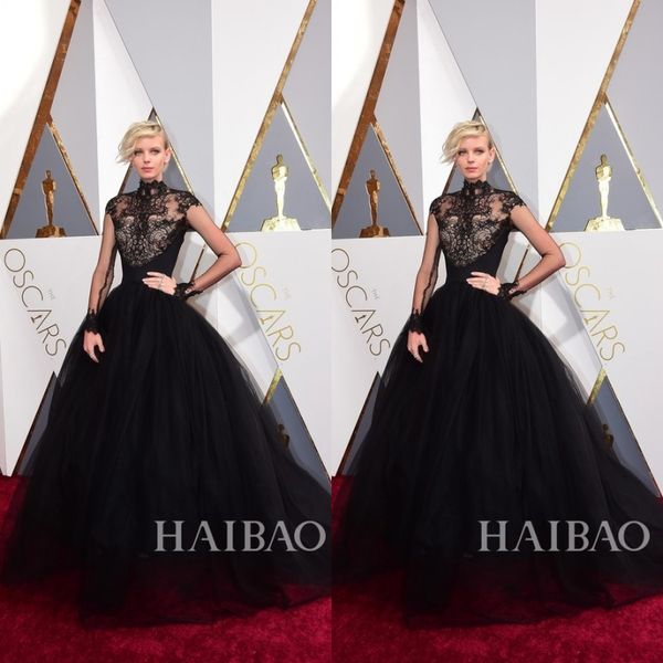 2019 88th oscar black lace dorith mous celebrity evening dresses high neck long sleeves sweep train special occasion ball gowns prom pageant, Black;red
2019 88th oscar black lace dorith mous celebrity evening dresses high neck long sleeves sweep train special occasion ball gowns prom pageant, Black;red