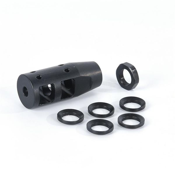 223 5.56 1/2"x28 pitch thread competition compact muzzle brake with washer
223 5.56 1/2"x28 pitch thread competition compact muzzle brake with washer