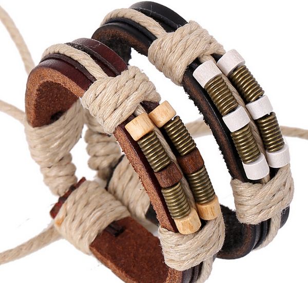 2015 latest version leather bracelet bronze spring wooden bead genuine leather hand catenary manual woven bracelet 20pcs, Black
2015 latest version leather bracelet bronze spring wooden bead genuine leather hand catenary manual woven bracelet 20pcs, Black