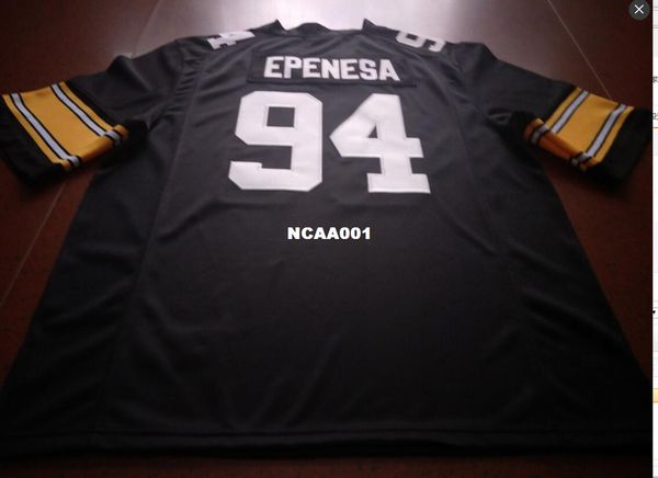 men #94 a.j. epenesa iowa hawkeyes alumni college jersey black white s-4xlor custom any name or number jersey, Black;red