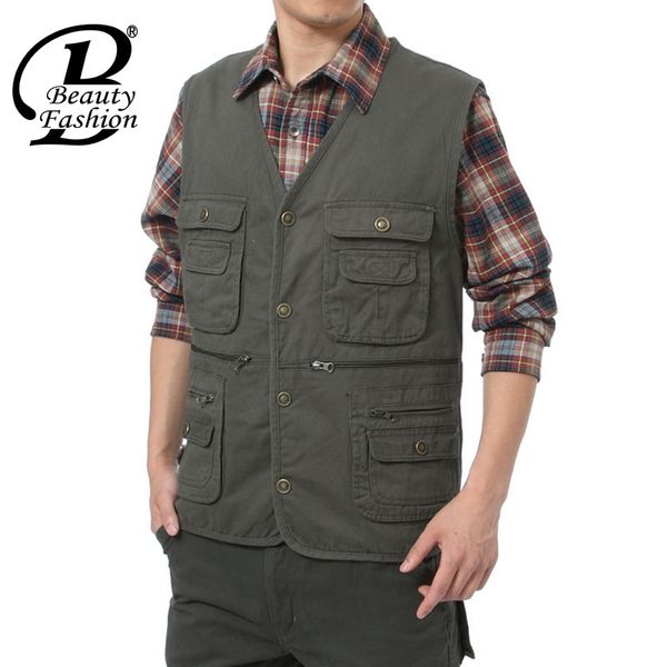 fall-2016 men's plus size jacket denim vest and outdoor casual multi-pocket journalist and pgrapher waistcoat, Black;white
fall-2016 men's plus size jacket denim vest and outdoor casual multi-pocket journalist and pgrapher waistcoat, Black;white