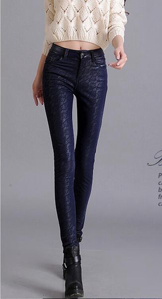 han edition leisure women new winter fashion show thin elastic waist with velvet in tight little pencil leather pants. s - 4xl, Black;white
han edition leisure women new winter fashion show thin elastic waist with velvet in tight little pencil leather pants. s - 4xl, Black;white