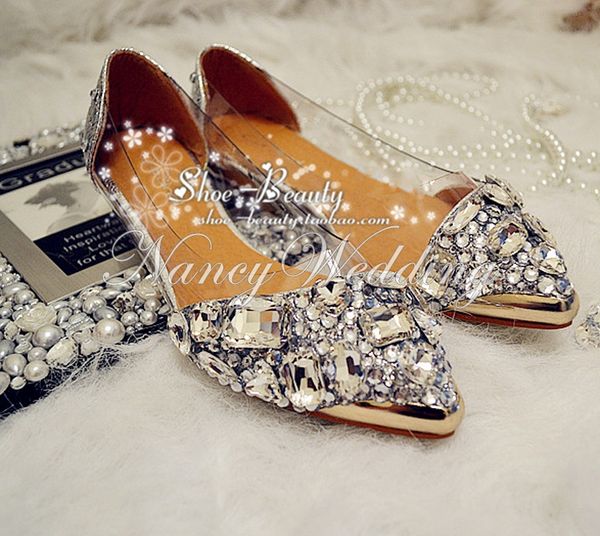 Flat Heels Dancing Shoes Crystal rhinestone pointed toe Prom s Prom Single shoes transparent sandals party dress wedding shoes
Flat Heels Dancing Shoes Crystal rhinestone pointed toe Prom s Prom Single shoes transparent sandals party dress wedding shoes