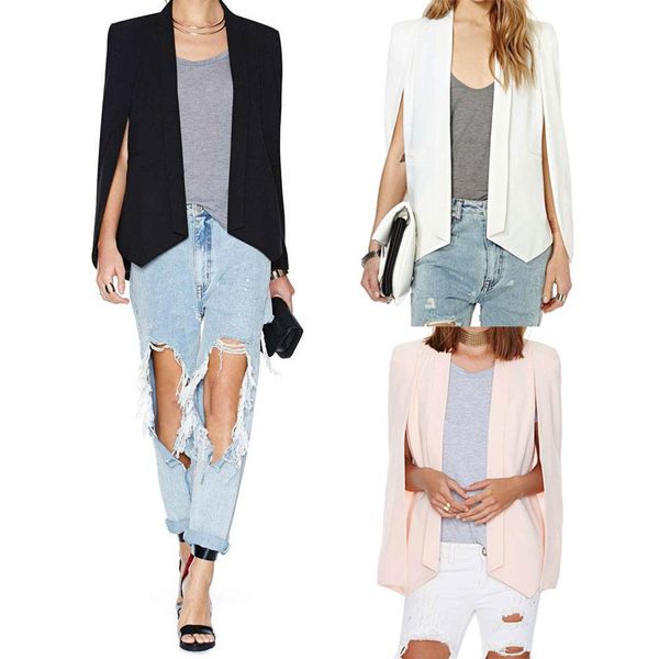 fashion casual woman's blazers female sleeve cape suit workwear jacket unique design 3 ing, White;black
fashion casual woman's blazers female sleeve cape suit workwear jacket unique design 3 ing, White;black