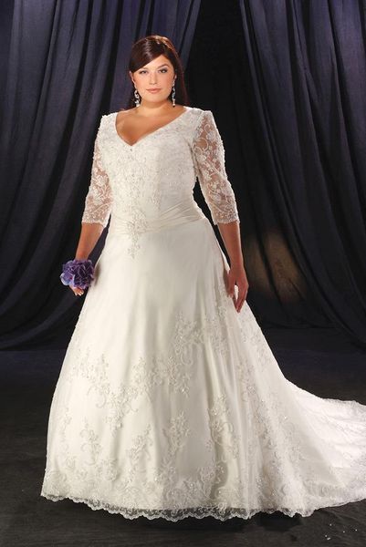 plus size wedding dresses 2019 a-line beaded sequined applique v-neck ruffles court train 3/4 long sleeve lace bridal gowns custom made w107, White
plus size wedding dresses 2019 a-line beaded sequined applique v-neck ruffles court train 3/4 long sleeve lace bridal gowns custom made w107, White