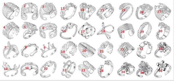 2018 new fashion mix 36 style 36pcs plated 925 sterling silver ring can be adjusted opening ring skull cross love heart flower rings
2018 new fashion mix 36 style 36pcs plated 925 sterling silver ring can be adjusted opening ring skull cross love heart flower rings