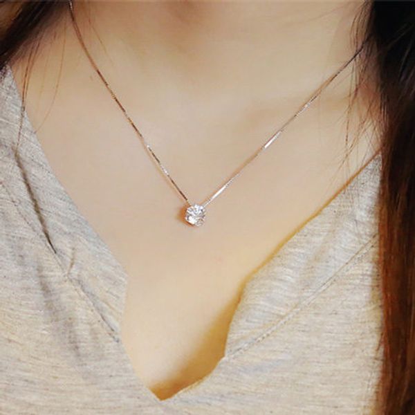 2017 sell shiny crystal pendant 925 sterling silver ladies`necklace female short chain birthday gift drop shipping
2017 sell shiny crystal pendant 925 sterling silver ladies`necklace female short chain birthday gift drop shipping