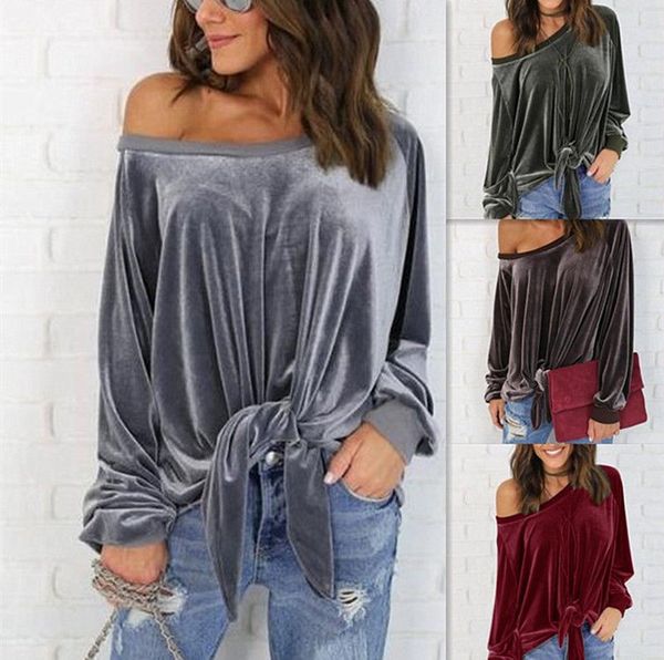 Sexy Off Shoulder Blouse Shirt Spring Autumn Long Sleeve Solid Color Tunic Shirt Velvet Tops Camisas Mujer
Sexy Off Shoulder Blouse Shirt Spring Autumn Long Sleeve Solid Color Tunic Shirt Velvet Tops Camisas Mujer