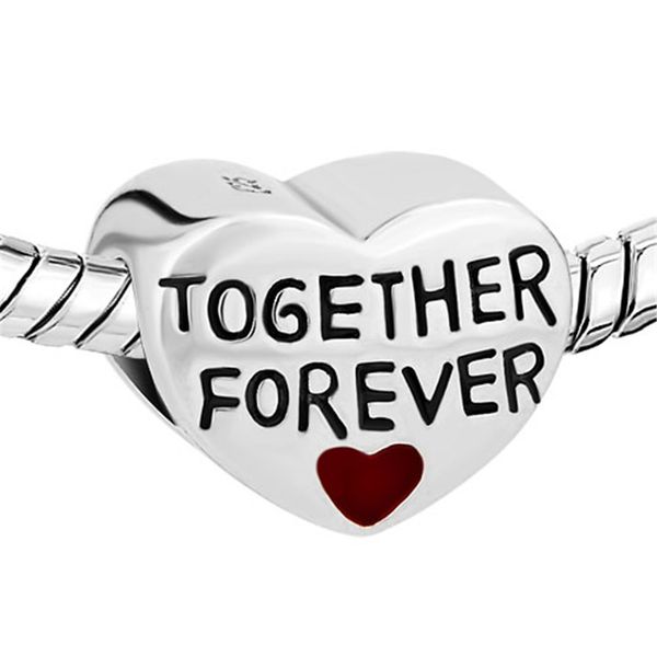 Rhodium Plating Heart Shape Together Forever Love bead European Charm Fit For Pandora Charm DIY Bracelet
Rhodium Plating Heart Shape Together Forever Love bead European Charm Fit For Pandora Charm DIY Bracelet