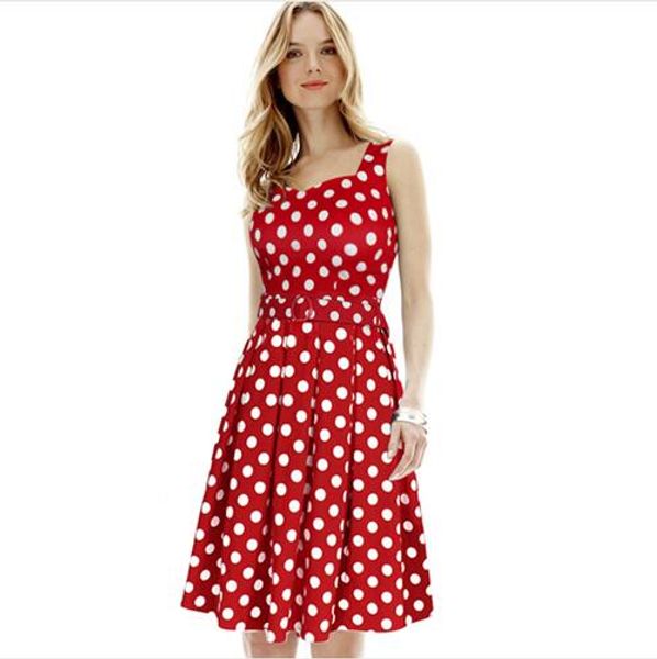 new fashion womens summer casual vintage pinup rockabilly polka dot sleeveless belted a line flare skater sundress dress, Black;gray
new fashion womens summer casual vintage pinup rockabilly polka dot sleeveless belted a line flare skater sundress dress, Black;gray