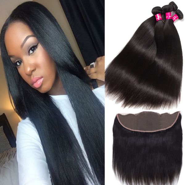 brazilian straight hair 13x4 ear to ear lace frontal closure with 3 bundles brazilian hair weave remy brazilian peruvian hair extensions, Black;brown
brazilian straight hair 13x4 ear to ear lace frontal closure with 3 bundles brazilian hair weave remy brazilian peruvian hair extensions, Black;brown
