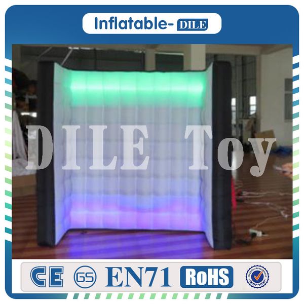 7ft black on back and white front led inflatable lighting wall for p booth