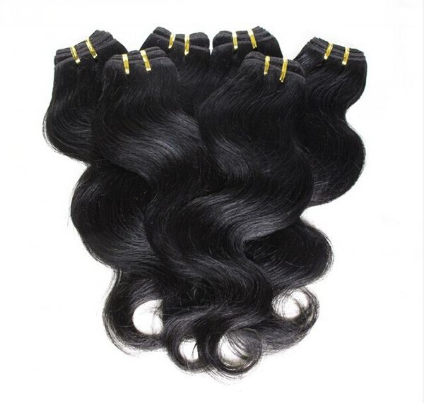

дешевые волосы! 20bundles / лот 100% бразильский девственные волосы человеческие волосы ткать волнистые тела волна естественный цвет волос р, Black