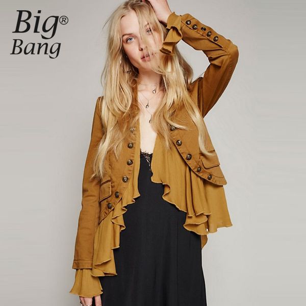 wholesale- romantic falbala jacket double breasted button women jackets 2016 autumn ruffle patchwork asymmetric vintage coat m16110305, Black;brown
wholesale- romantic falbala jacket double breasted button women jackets 2016 autumn ruffle patchwork asymmetric vintage coat m16110305, Black;brown