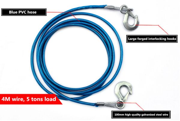 30pcs 5 tons steel wire rope car traction rope five tons 4m steel tow rope strap off-road vehicle with reflective emergency
30pcs 5 tons steel wire rope car traction rope five tons 4m steel tow rope strap off-road vehicle with reflective emergency