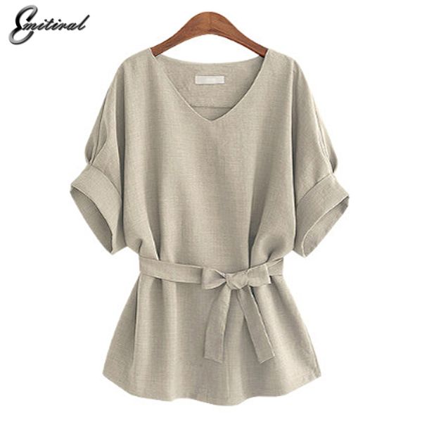 wholesale- 2017 summer 5xl plus size women shirts linen tunic shirt v neck big bow batwing tie loose ladies blouse female for, White
wholesale- 2017 summer 5xl plus size women shirts linen tunic shirt v neck big bow batwing tie loose ladies blouse female for, White