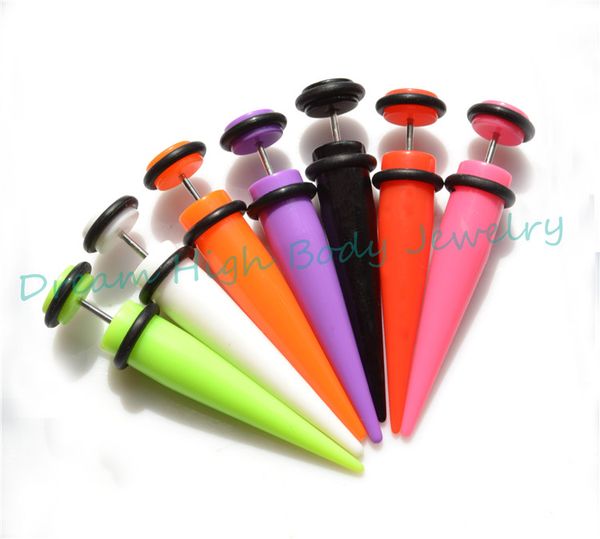 fake ear taper stretchers cheat neon earring uv acrylic 8mm spike ear stud punk fashion jewelry, Silver
fake ear taper stretchers cheat neon earring uv acrylic 8mm spike ear stud punk fashion jewelry, Silver