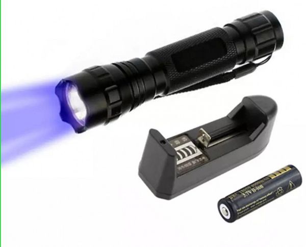 Wholesale Wf-501b Uv-ultraviolet Led Flashlights 18650 Rechargeable Battery Uv Ultraviolet Flashlight Torch With 18650 Battery Charger