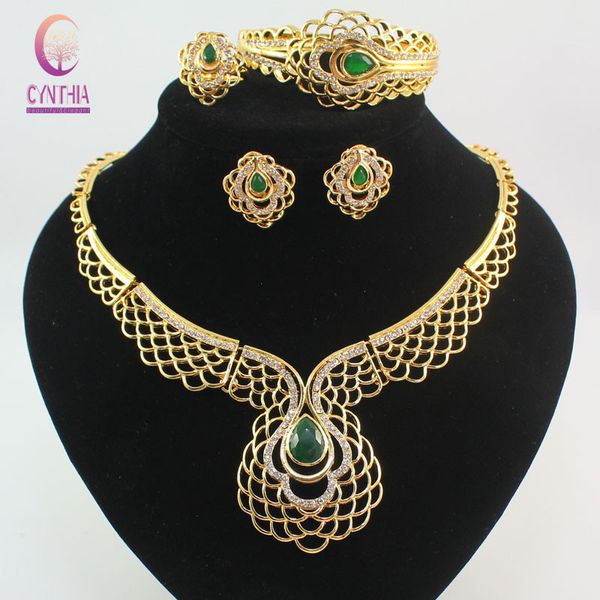 women 18k gold plated austrian crystal emerald flower ethiopian fine jewelry sets fashion african necklace wedding bridal set, Black
women 18k gold plated austrian crystal emerald flower ethiopian fine jewelry sets fashion african necklace wedding bridal set, Black