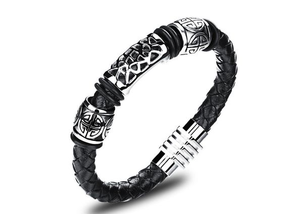 casual male jewelry black braided leather bracelet men stainless steel bracelets bangles cow leather handmade fl952
casual male jewelry black braided leather bracelet men stainless steel bracelets bangles cow leather handmade fl952