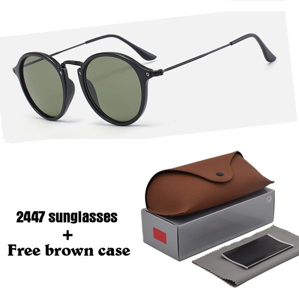 1pcs wholesale brand designer sunglasses round sun glasses for men women glasses uv400 lens with brown cases, White;black
1pcs wholesale brand designer sunglasses round sun glasses for men women glasses uv400 lens with brown cases, White;black