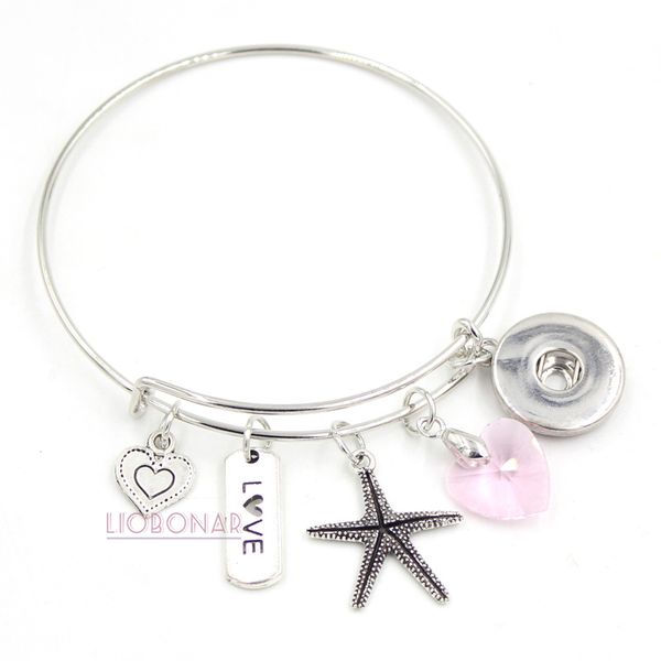 wholesale snap jewelry wedding jewelry gift pink heart love starfish charm bracelets expandable bangle snap button bracelet for wedding gift, Golden;silver
wholesale snap jewelry wedding jewelry gift pink heart love starfish charm bracelets expandable bangle snap button bracelet for wedding gift, Golden;silver