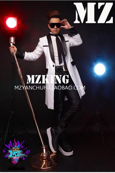 male singer fashionable nightclub in the korean version runway looks white slice spelling a long black leather costumes. s - 6xl, Black;red
male singer fashionable nightclub in the korean version runway looks white slice spelling a long black leather costumes. s - 6xl, Black;red