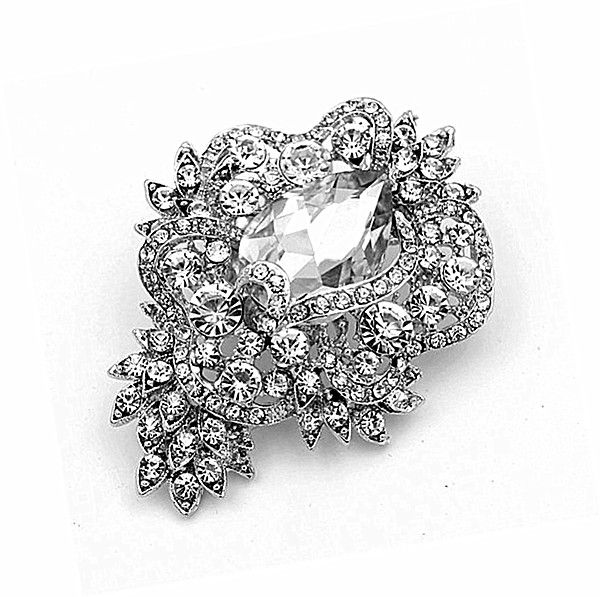 3.2-дюймовый родий посеребренные ясно горный хрусталь Кристалл блестящие стекла К