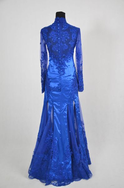 blue lace mermaid evening dresses 2019 high neck long sleeve beaded lace tulle satin floor length party gowns custom made, Black;red
blue lace mermaid evening dresses 2019 high neck long sleeve beaded lace tulle satin floor length party gowns custom made, Black;red
