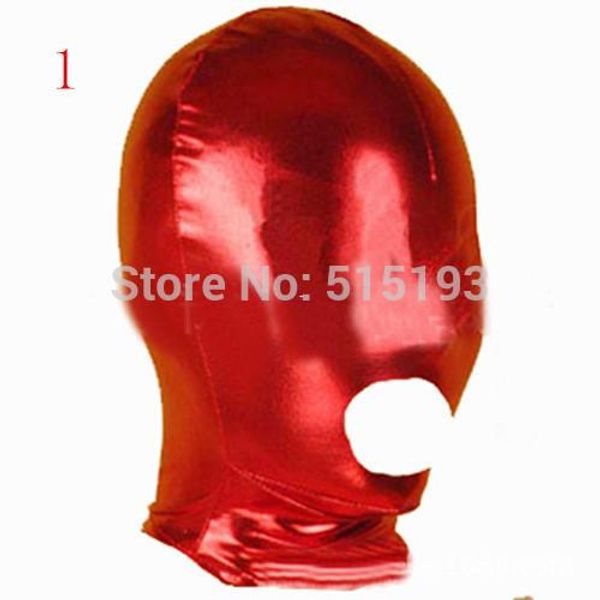 hood men toys audlt fetish games face female bondage mask spandex open mouth slave products red black boxci