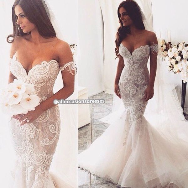 design fashion lace applique bead mermaid lace wedding dresses new off-shoulder long vintage bridal gowns plus size exquisite vestidos, White
design fashion lace applique bead mermaid lace wedding dresses new off-shoulder long vintage bridal gowns plus size exquisite vestidos, White