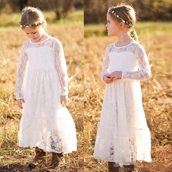 pretty long sleeves full lace flower girls dresses floor length a line kids pageant gown first communion dresses custom made cheap, White;blue
pretty long sleeves full lace flower girls dresses floor length a line kids pageant gown first communion dresses custom made cheap, White;blue