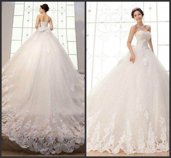 gorgeous sweetheart sleeveless ball gown wedding dresses lace applique tulle bridal gowns with cathedral train lace-up back big wedding wear, White
gorgeous sweetheart sleeveless ball gown wedding dresses lace applique tulle bridal gowns with cathedral train lace-up back big wedding wear, White