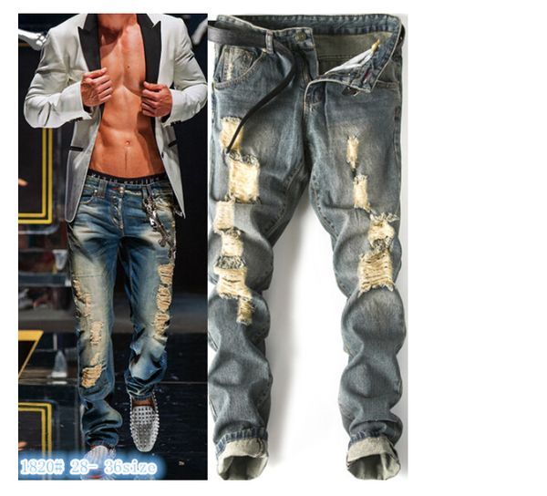 Gentleman Vintage Clothing Slim Skinny Ripped Jeans Light Blue Pencil Pants Mens Clothing Spring Autumn Summer Trousers
Gentleman Vintage Clothing Slim Skinny Ripped Jeans Light Blue Pencil Pants Mens Clothing Spring Autumn Summer Trousers