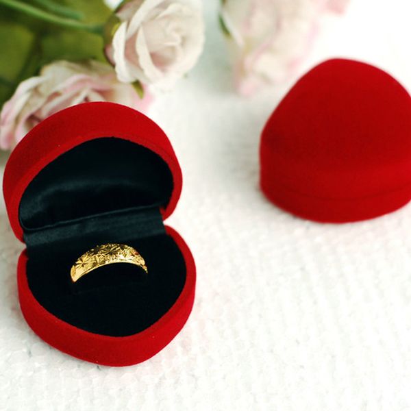 Серьга кольца ювелирных изделий формы сердца 50pcs / lot продавая венчание упаковки подарка упаковки коробки подарка HJ001r, $0.