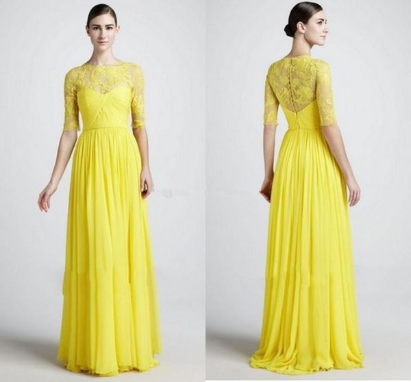 горячие продажи новых zuhair murad желтые платья выпускного вечера половина рукава кружева ruched шифон оболочка длина пола платья на заказ, Black
горячие продажи новых zuhair murad желтые платья выпускного вечера половина рукава кружева ruched шифон оболочка длина пола платья на заказ, Black
