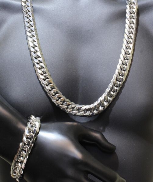 24''+9'' 316l stainless steel jewlery set high polished 12mm wide cuban curb chain necklace & bracelet for fashion men x, Silver
24''+9'' 316l stainless steel jewlery set high polished 12mm wide cuban curb chain necklace & bracelet for fashion men x, Silver