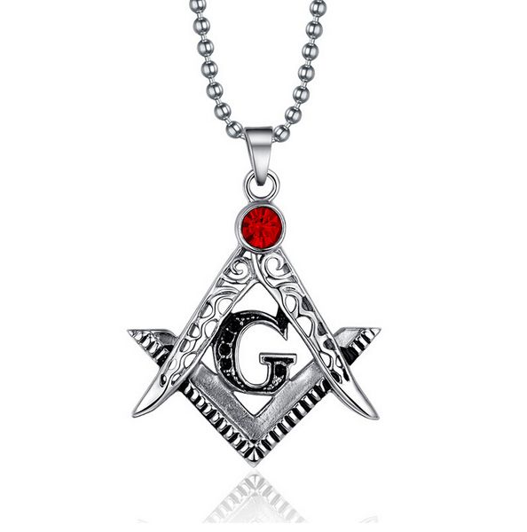Подвеска из нержавеющей стали с масонским символом и красным камнем
Подвеска из нержавеющей стали с масонским символом и красным камнем