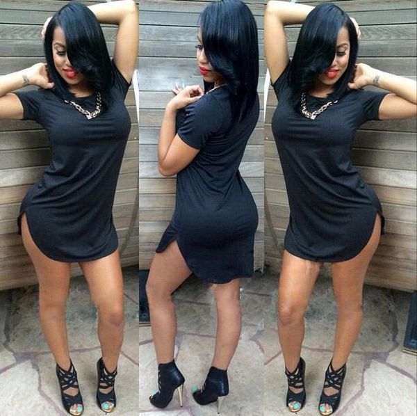 women pure color dress dressed short sleeve mini-skirt night club irregular big yards dress multi size gifts dhl 500pcs, White;black
women pure color dress dressed short sleeve mini-skirt night club irregular big yards dress multi size gifts dhl 500pcs, White;black