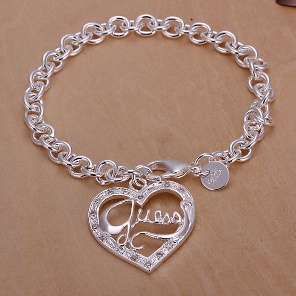 with tracking number sale 925 silver bracelet letters inlaid stone heart bracelet silver jewelry 20pcs/lot 1782, Black
with tracking number sale 925 silver bracelet letters inlaid stone heart bracelet silver jewelry 20pcs/lot 1782, Black